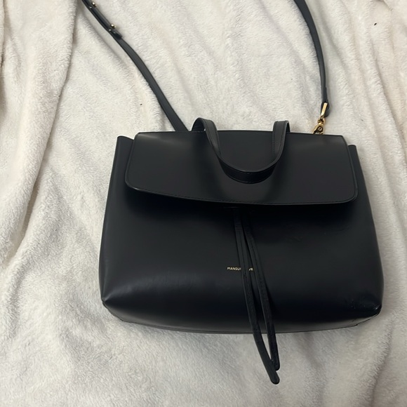 Mansur Gavriel Lady bag in black leather red interiorr Shoulder Bags